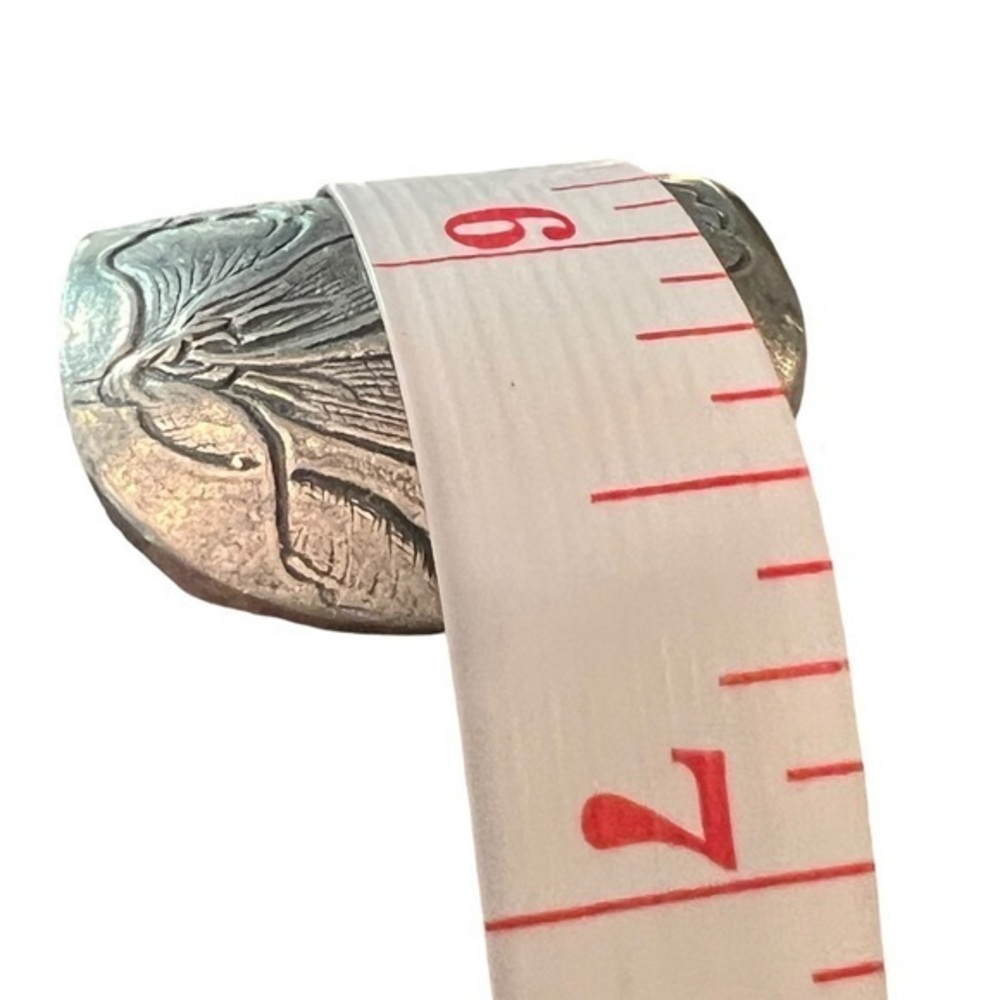 SALISBURY PEWTER AUGUST POPPY‎ ART NOUVEAU FLOWER VINTAGE CUFF BRACELET 1" WIDE - Picture 11 of 13